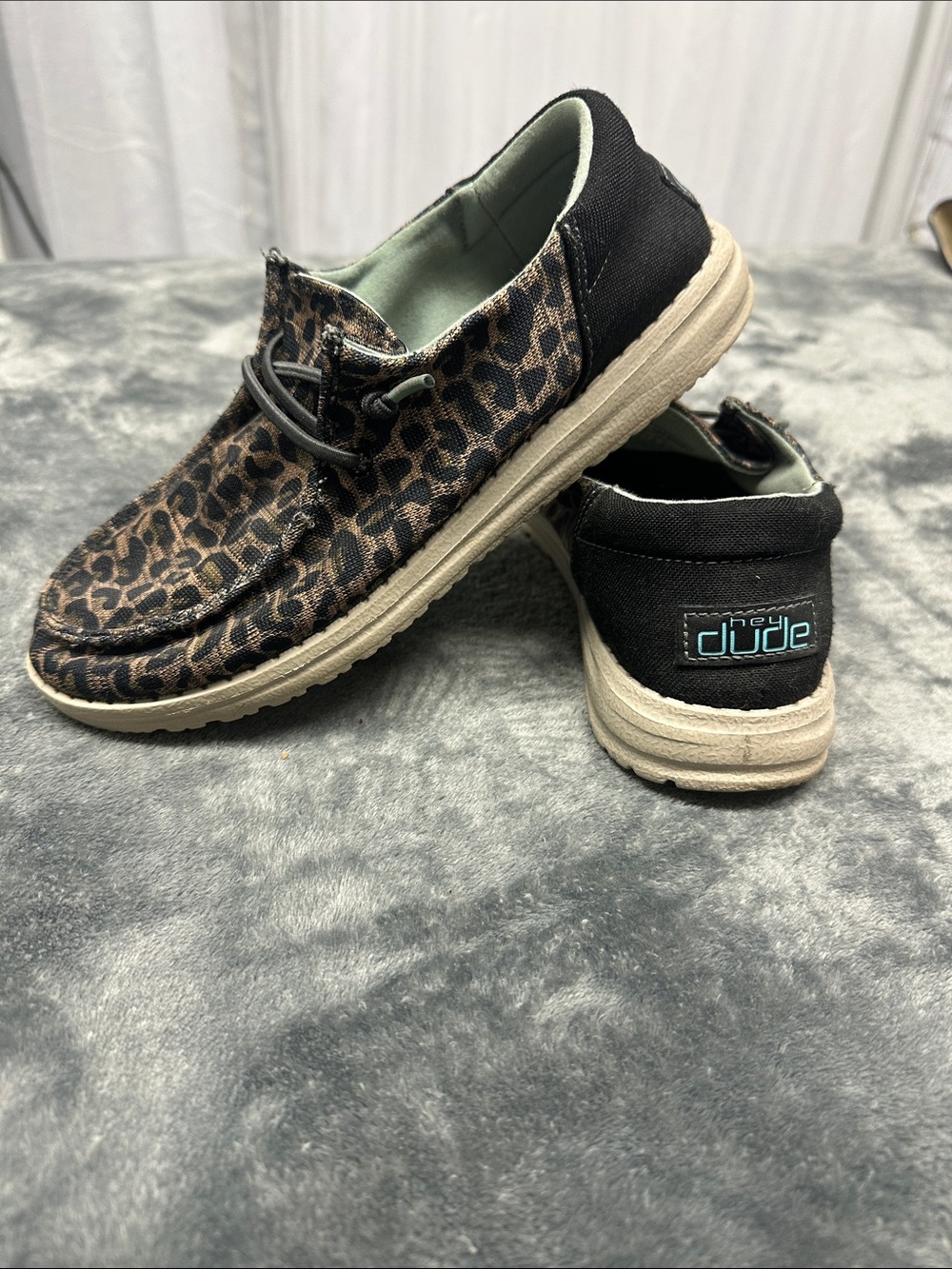 Hey Dude Leopard Print Slip-On Sneakers - Black & Brown